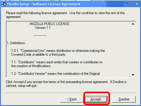 license agreement dialog